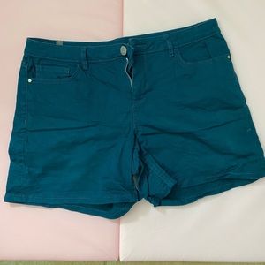 Lauren Conrad teal green jean shorts